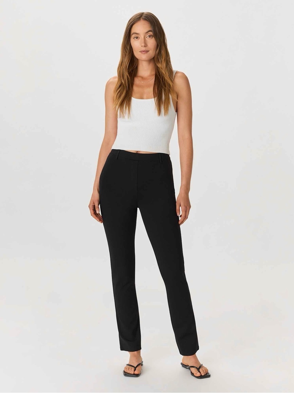 Quince Ultra-Stretch Ponte Straight Leg Pants In Black Size S